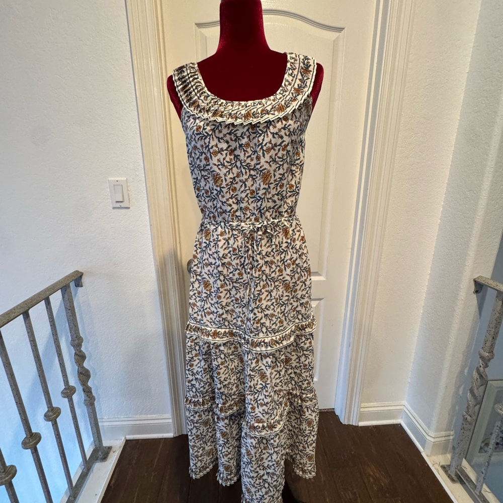 NWT Max Studio Sz XS Floral Maxi Dress with Tie Cinch Waist